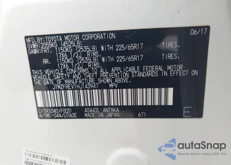 2017 Toyota Rav4 Le from USA, damaged, VIN JTMZFREV1HJ143947